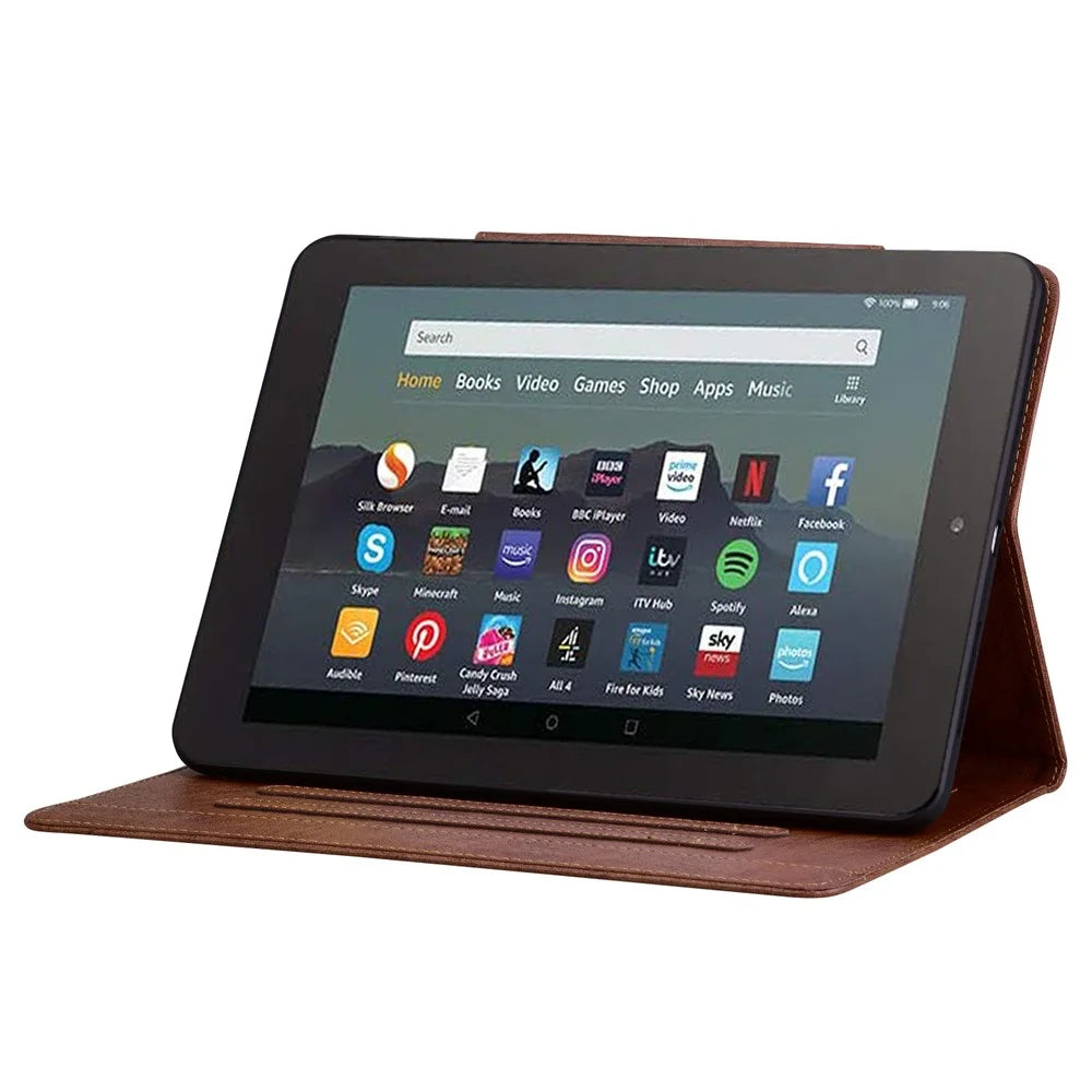 For Amazon Fire HD 10 (2021) / HD 10 Plus (2021) / HD 10 (2023) Tablet Case PU Leather Flip Cover - Brown - 5