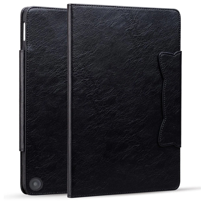 For Amazon Fire HD 8 (2020) / HD 8 (2022) Case PU Leather Stand Tablet Cover with Card Holder - Black - 6