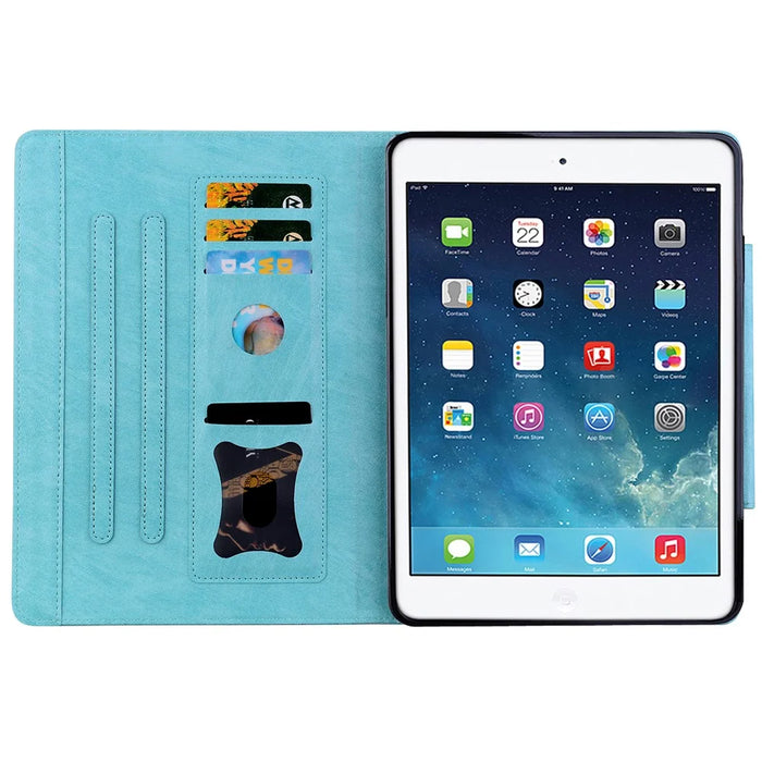 For iPad 9.7-inch (2017) / (2018) Case Magnetic Clasp Protect PU Leather Tablet Cover - Sky Blue - 3