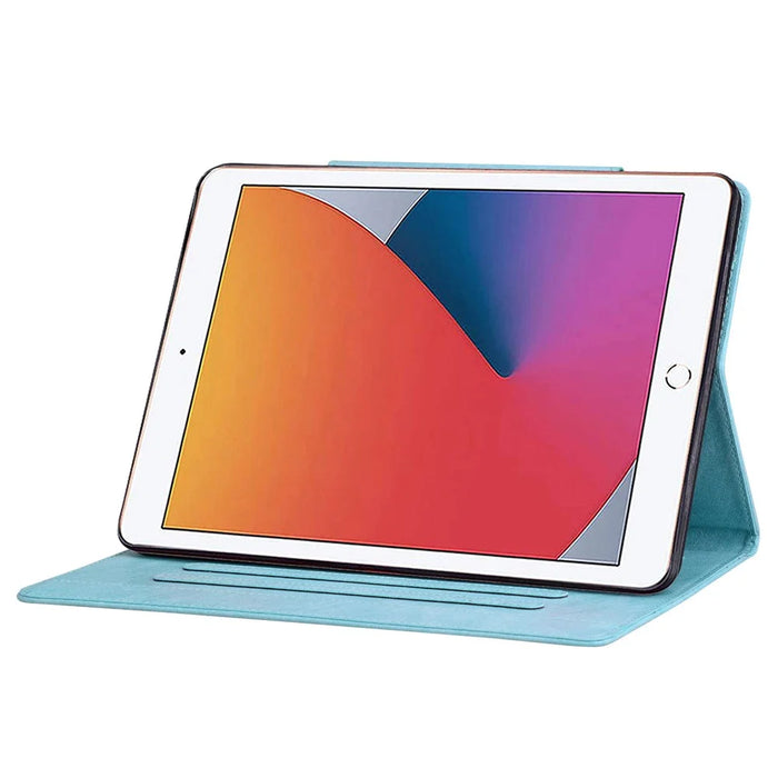 For iPad 9.7-inch (2017) / (2018) Case Magnetic Clasp Protect PU Leather Tablet Cover - Sky Blue - 5