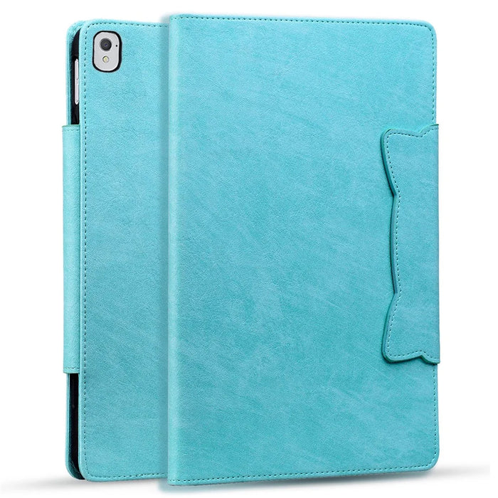 For iPad 9.7-inch (2017) / (2018) Case Magnetic Clasp Protect PU Leather Tablet Cover - Sky Blue - 6