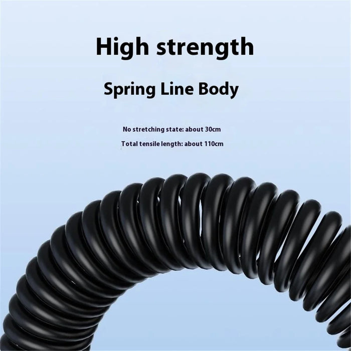 Type-C / 8-Pin Male to 3.5mm Male Spring Audio Cable Wireless Microphone Speaker Connection Cable - Silver - 5
