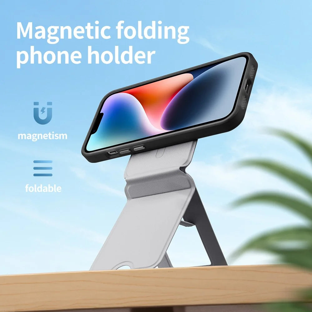 Magnetic Phone Stand Desktop Folding Phone Holder - Grey - 2