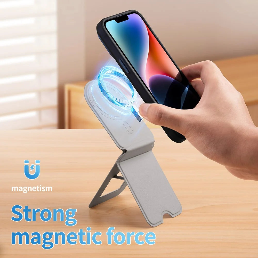 Magnetic Phone Stand Desktop Folding Phone Holder - Grey - 4