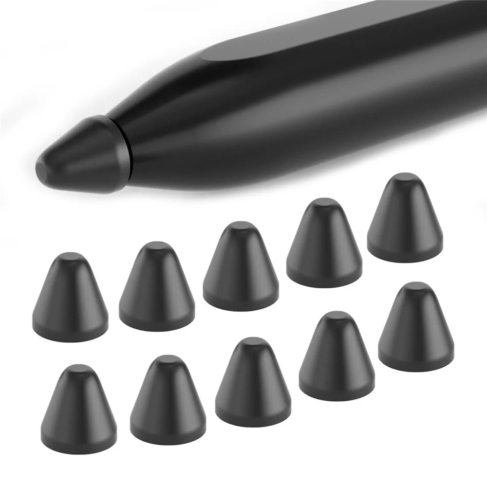 For Xiaomi Smart Pen 10Pcs Soft Silicone Pen Tip Cover Touch Screen Stylus Pen Nib Sleeve - Black - 1