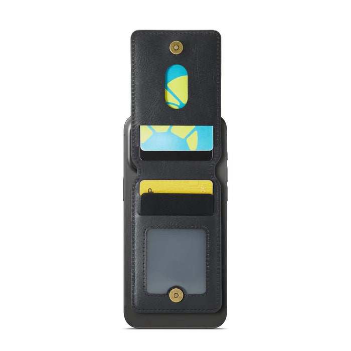 MAGKING K1 Kickstand Magnetic Card Holder RFID Blocking Cell Phone Wallet Built-In Ring - Black - 5