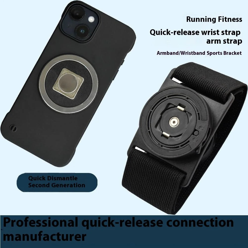 Phone Arm Strap Wrist Strap with Round Adhesive Patch, Magnetic Plus Buckle Quick Release Wrist Bracket - 2