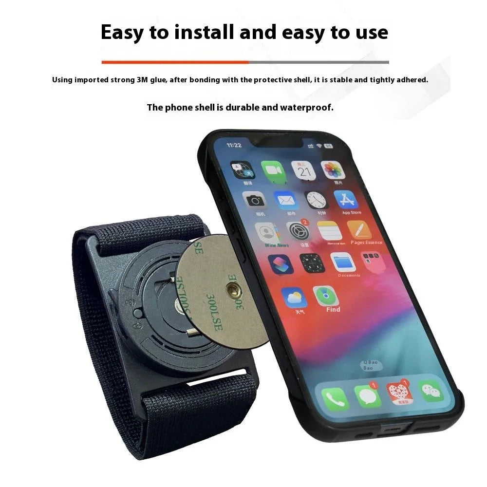 Phone Arm Strap Wrist Strap with Round Adhesive Patch, Magnetic Plus Buckle Quick Release Wrist Bracket - 3