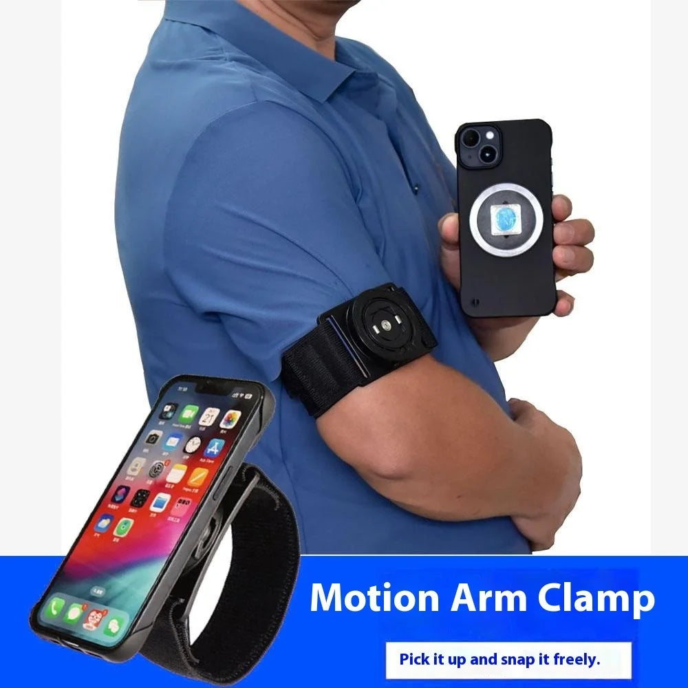 Phone Arm Strap Wrist Strap with Round Adhesive Patch, Magnetic Plus Buckle Quick Release Wrist Bracket - 4