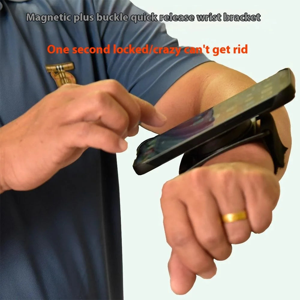 Phone Arm Strap Wrist Strap with Round Adhesive Patch, Magnetic Plus Buckle Quick Release Wrist Bracket - 7