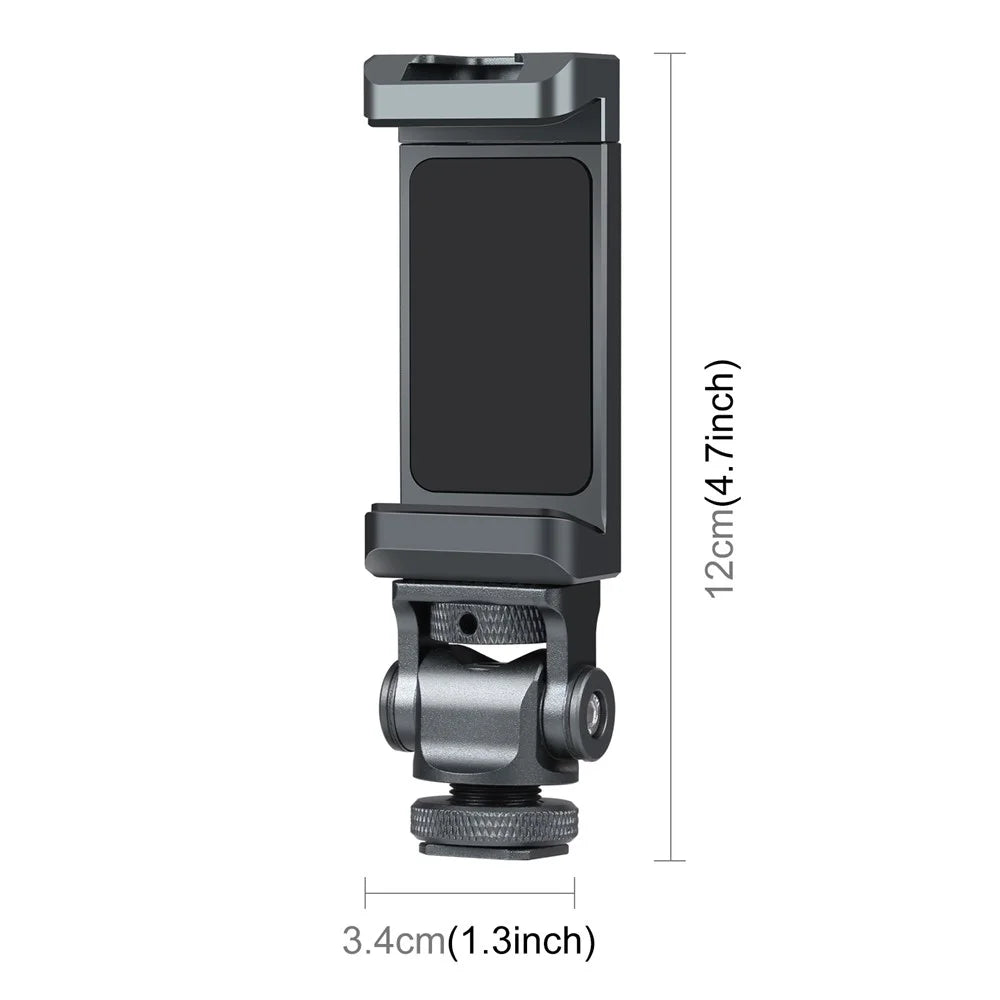 PULUZ PU3206B Gimbal Cold Shoe Phone Clamp Aluminum Alloy Retractable Phone Clip Holder - 7