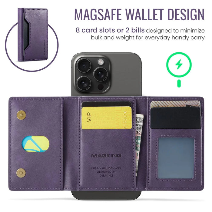 MAGKING K2 Kickstand Magnetic Card Holder RFID Blocking Cell Phone Wallet - Purple - 4