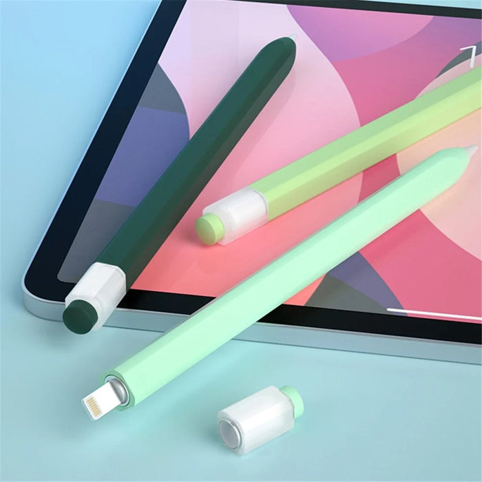For Apple Pencil (1st Generation) Jelly Stylus Pen Silicone Sleeve Protective Cover (Short Version) - Sky Blue - 2