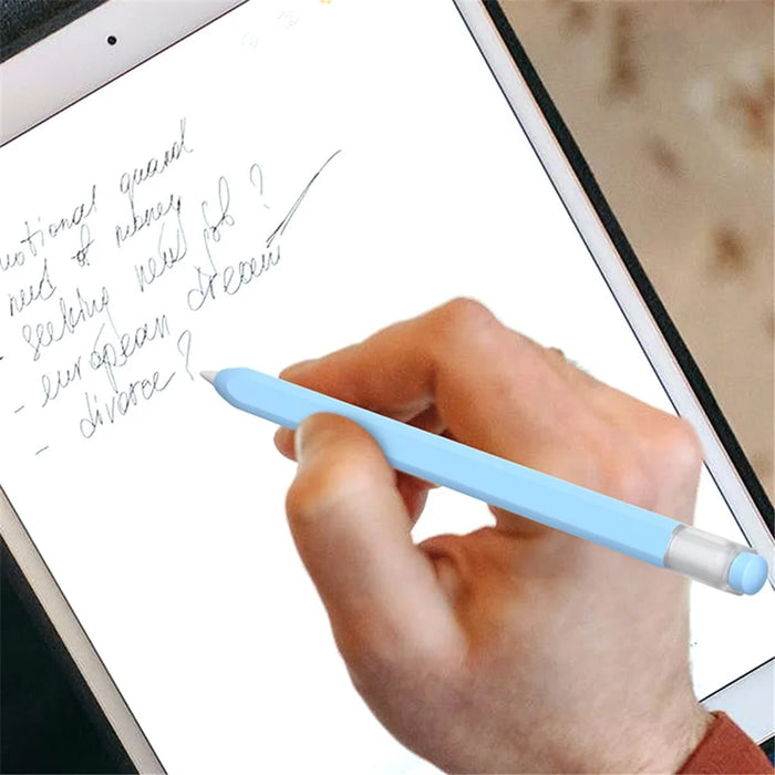 For Apple Pencil (1st Generation) Jelly Stylus Pen Silicone Sleeve Protective Cover (Short Version) - Sky Blue - 3