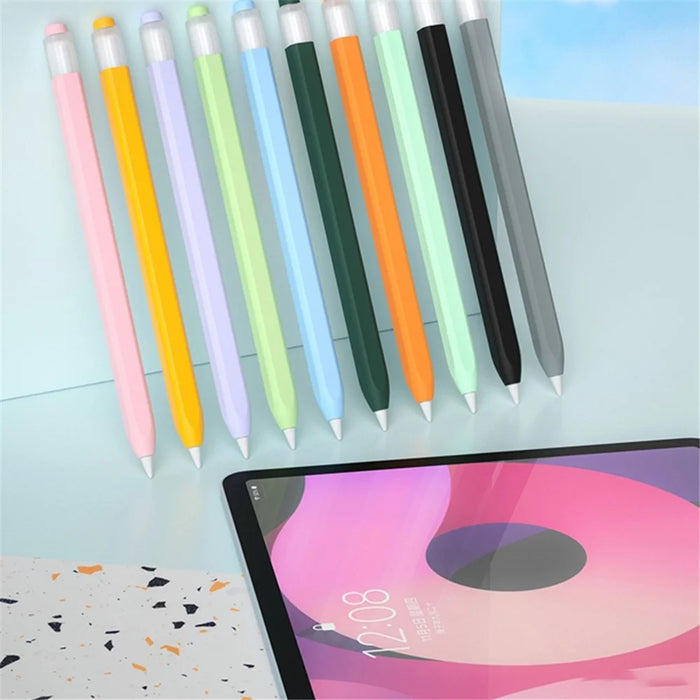 For Apple Pencil (1st Generation) Jelly Stylus Pen Silicone Sleeve Protective Cover (Short Version) - Sky Blue - 5