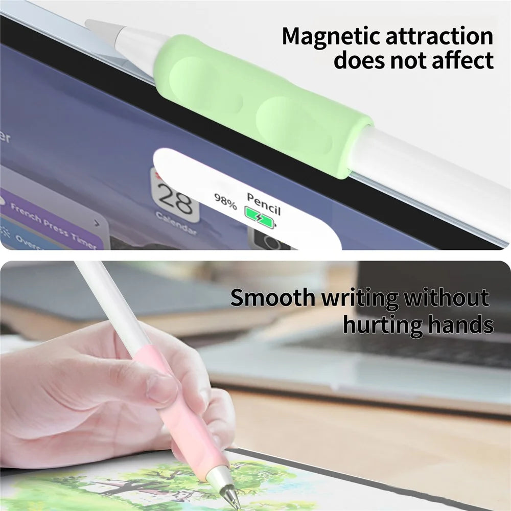 2Pcs Silicone Sleeve for Apple Pencil, Huawei M-Pencil Series Stylus Cover Grip Holder - Purple - 4