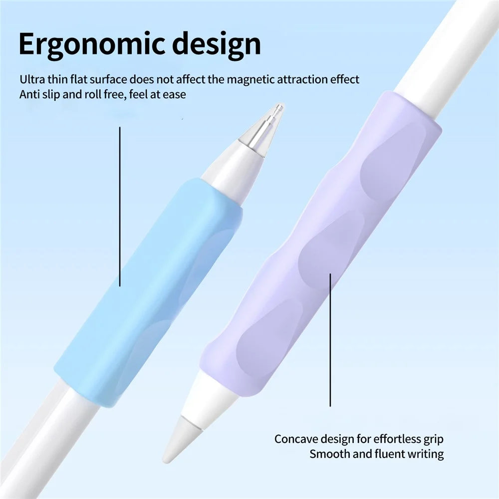 2Pcs Silicone Sleeve for Apple Pencil, Huawei M-Pencil Series Stylus Cover Grip Holder - Purple - 6