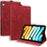 For iPad mini (2024)  /  mini (2021) Leather Case Imprinted Butterfly Tablet Cover Stand Card Slot - Red - 1