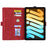 For iPad mini (2024)  /  mini (2021) Leather Case Imprinted Butterfly Tablet Cover Stand Card Slot - Red - 2