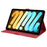 For iPad mini (2024)  /  mini (2021) Leather Case Imprinted Butterfly Tablet Cover Stand Card Slot - Red - 3