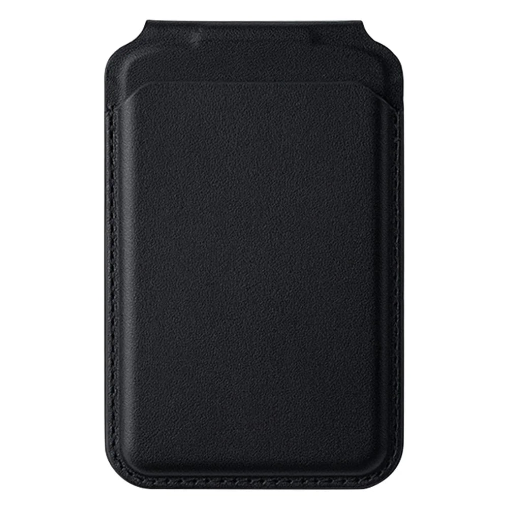 Bi-Fold Phone Card Bag PU Leather Magnetic Card Holder with Foldable Kickstand Function - Black - 1
