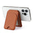 PU Leather Magnetic Card Holder Bi-Fold Phone Card Bag with Kickstand Function - Brown - 5