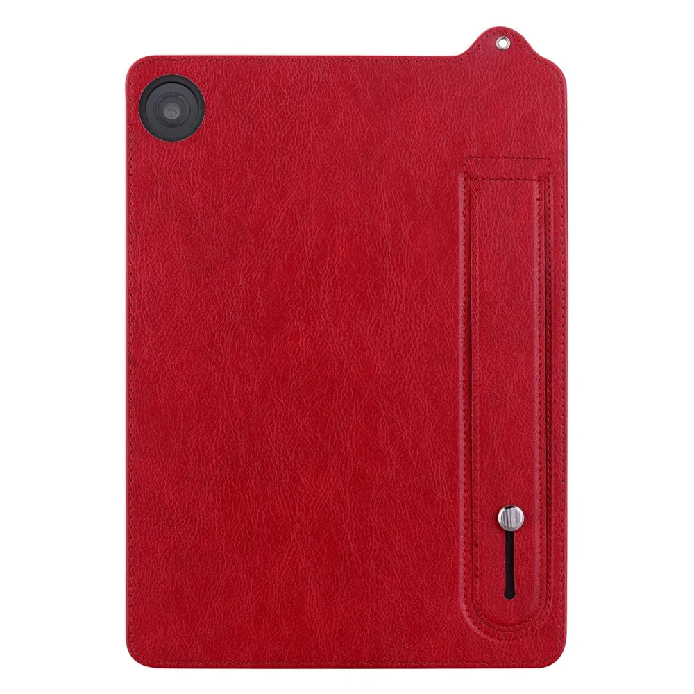 Tablet Case For Amazon Fire HD 8 (2018) / (2017) / (2016) / (2015) Hand Strap Kickstand Leather Cover - Red - 3