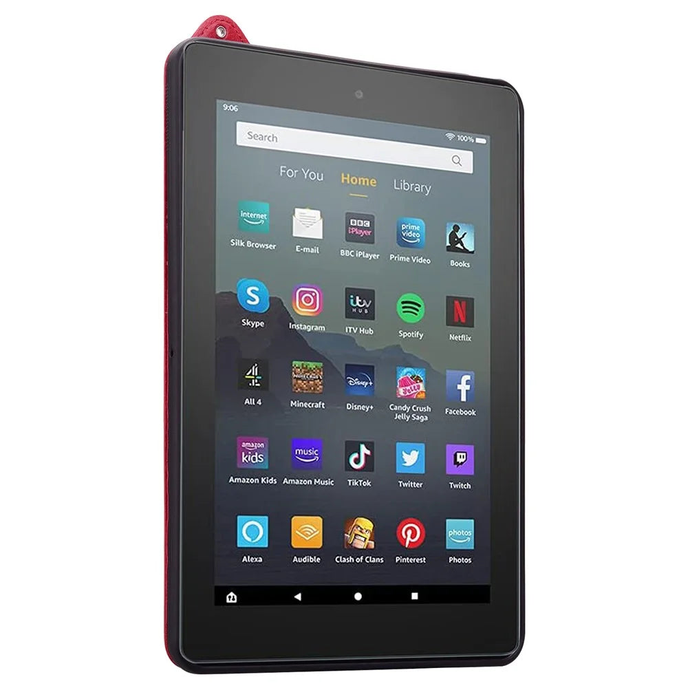 Tablet Case For Amazon Fire HD 8 (2018) / (2017) / (2016) / (2015) Hand Strap Kickstand Leather Cover - Red - 4