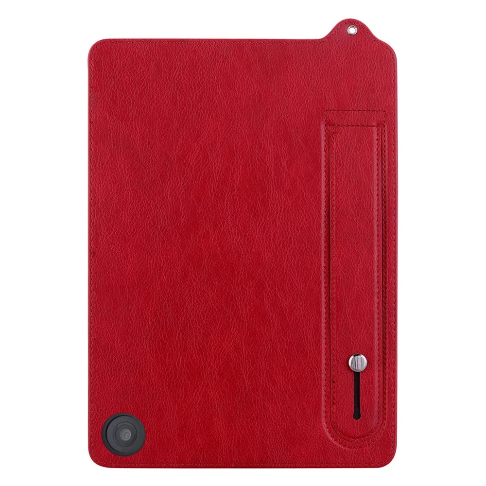 Tablet Case For Amazon Fire HD 10 (2023) / (2021) / Fire HD 10 Plus (2023) / (2021) Hand Strap Kickstand Leather Cover - Red - 3