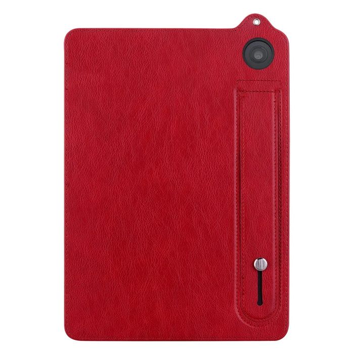 For Amazon Fire HD 8 (2024) / (2020) Case Hand Strap Kickstand Leather Tablet Cover - Red - 3