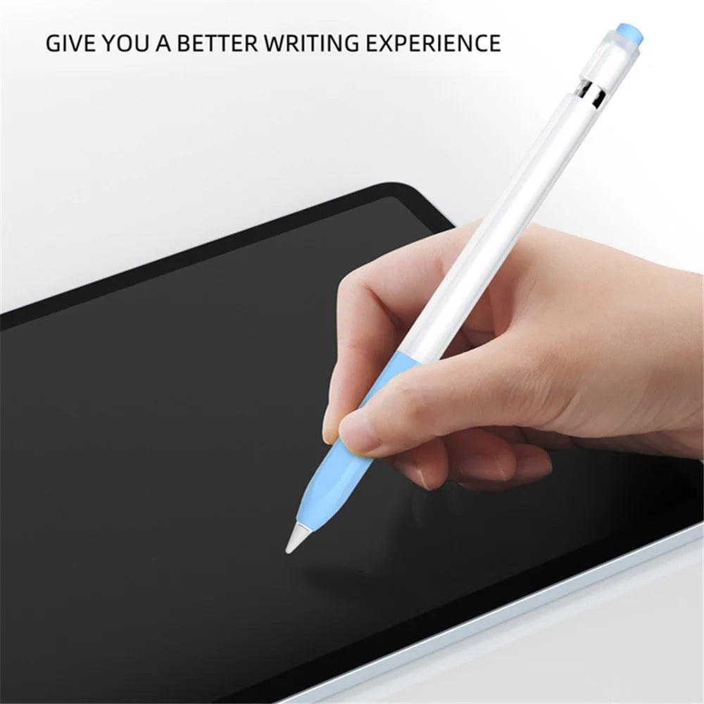 For Apple Pencil (1st Generation) Jelly Stylus Pen Silicone Protective Sleeve Drop-proof Cover - Cyan - 3