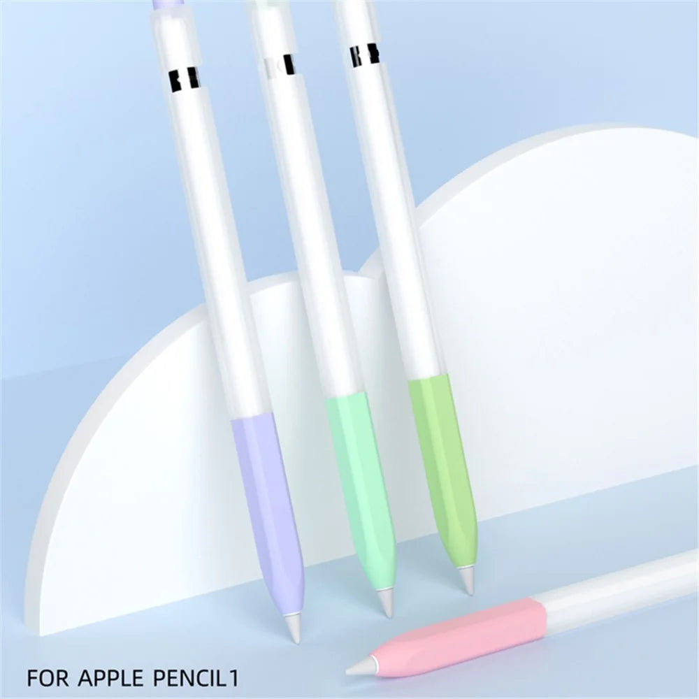 For Apple Pencil (1st Generation) Jelly Stylus Pen Silicone Protective Sleeve Drop-proof Cover - Cyan - 5