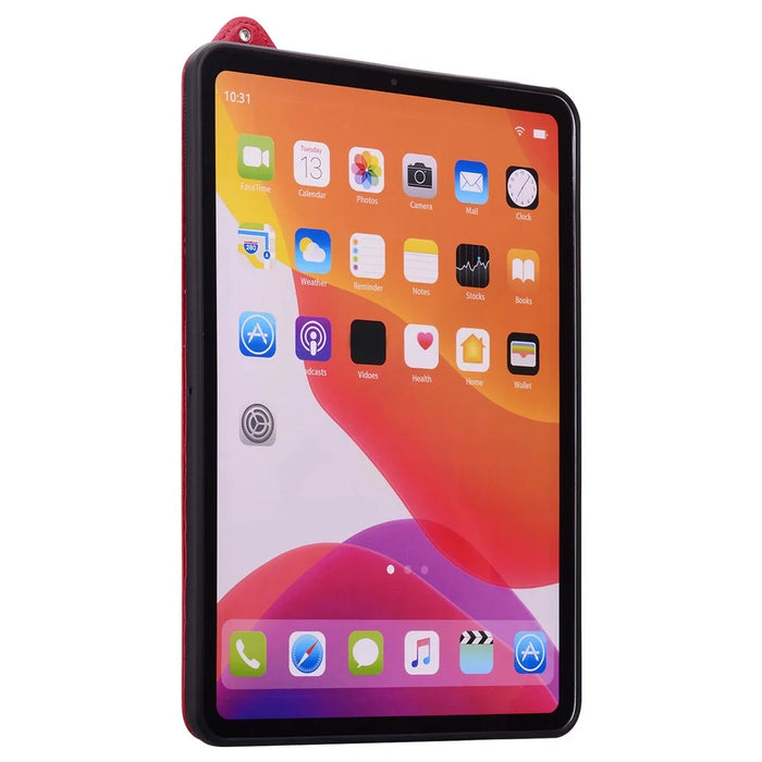 For iPad Pro 13 (2025) / 13 (2024) Case Hand Strap Kickstand Leather Tablet Cover - Red - 4