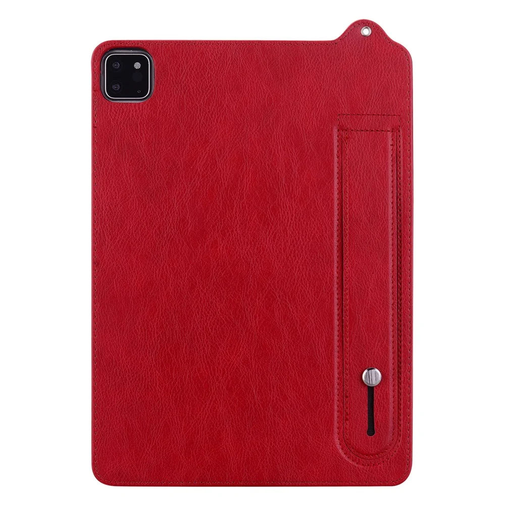 Tablet Case For iPad Air 11 (2026) / (2025) / (2024) / iPad Air (2022) / (2020) / iPad Pro 11 (2021) / (2020) Hand Strap Kickstand Leather Cover - Red - 3