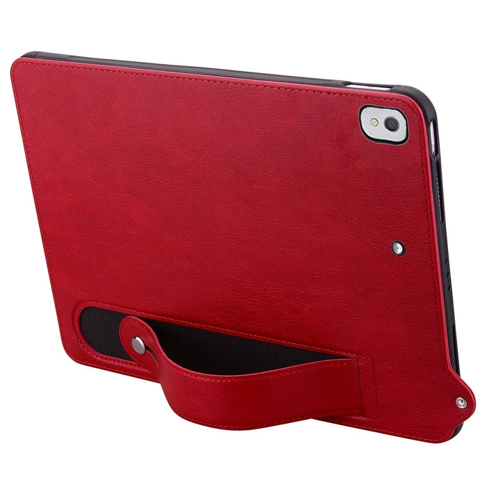 Tablet Case For iPad 10.2 (2020) /  (2019) / iPad Air 10.5 inch (2019) Hand Strap Kickstand Leather Cover - Red - 2