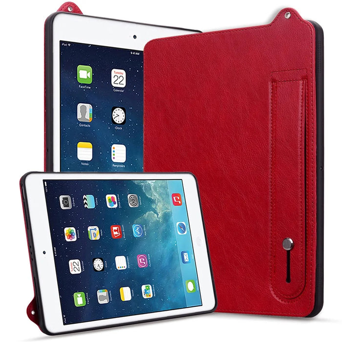 Tablet Case For iPad 10.2 (2020) /  (2019) / iPad Air 10.5 inch (2019) Hand Strap Kickstand Leather Cover - Red - 5