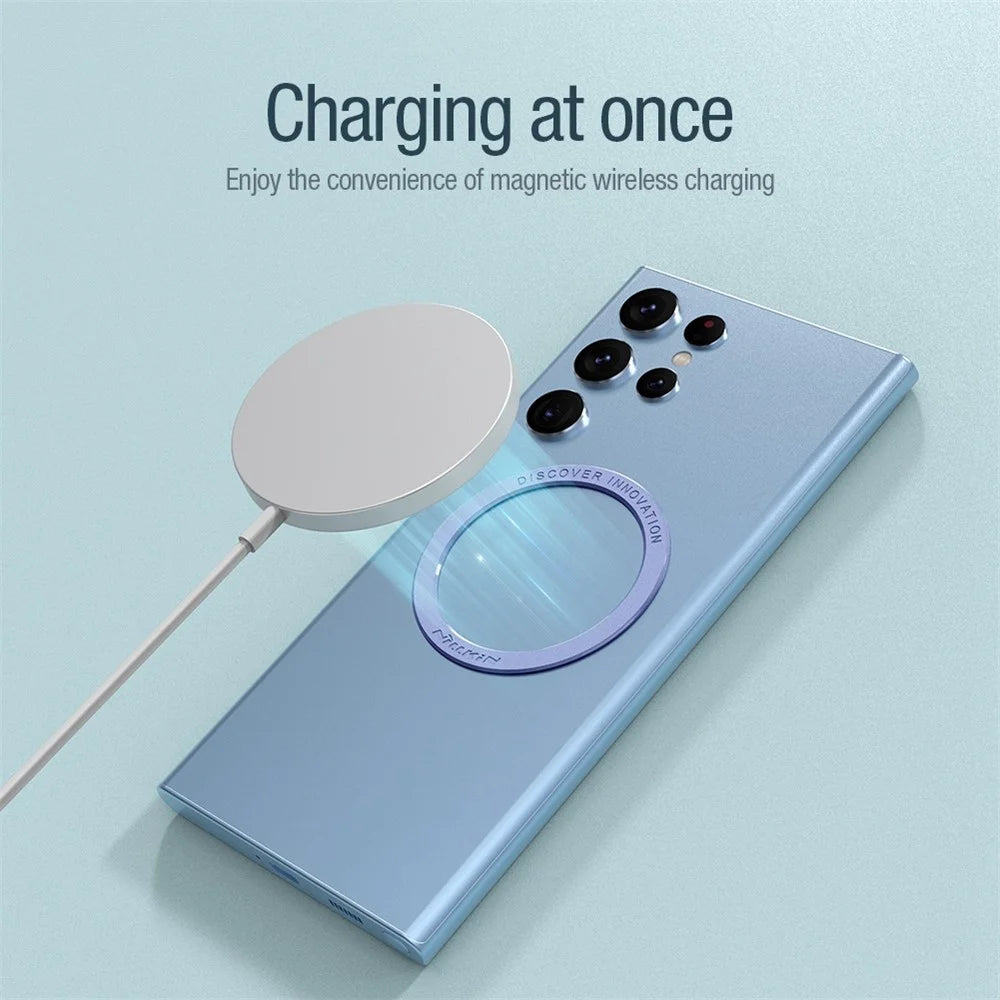NILLKIN SnapLink Air 1Pc Mobile Phone Round Magnetic Adsorption Sticker Ring for Magsafe Wireless Charger - White - 4