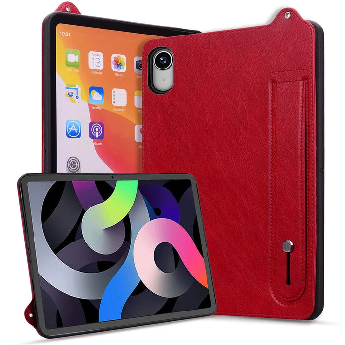 For Lenovo Tab P11 TB-J606F Case Hand Strap Kickstand Leather Tablet Cover - Red - 5