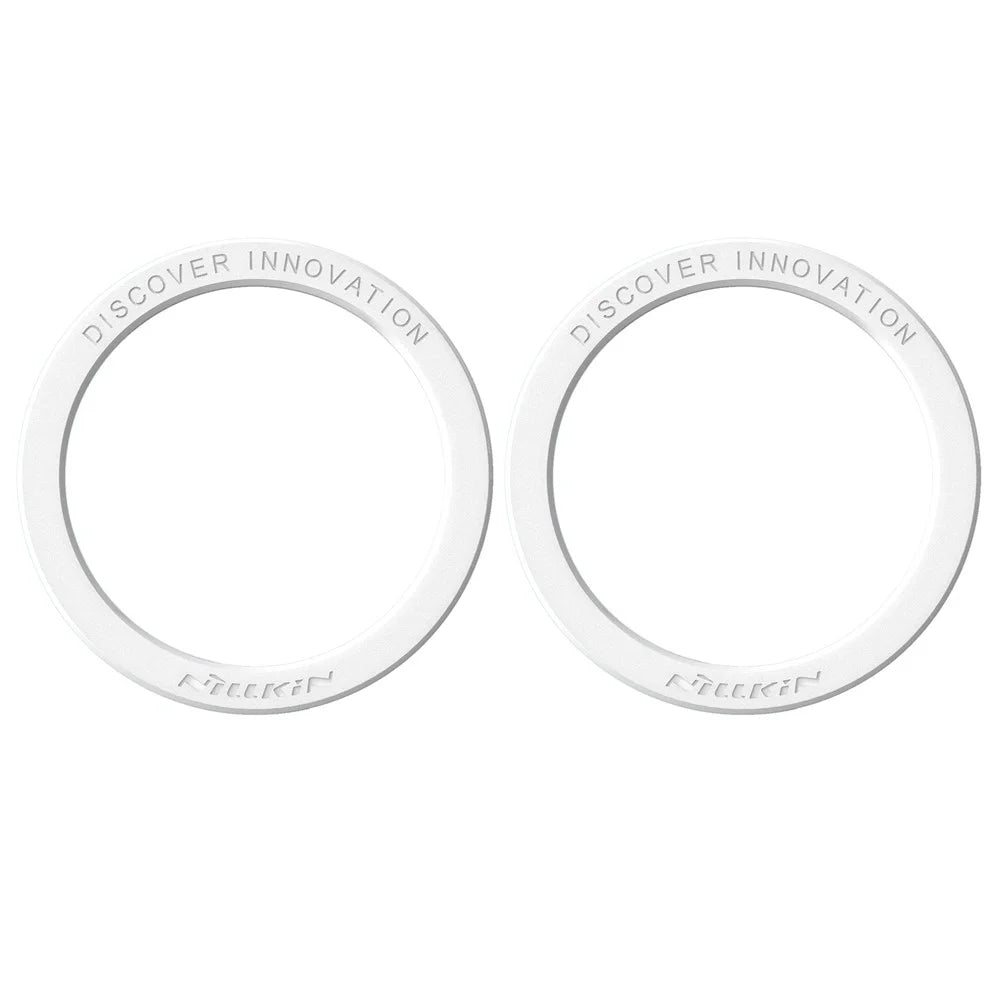 NILLKIN SnapLink Air 2Pcs Mobile Phone Magnetic Sticker Charging Adsorption Ring Compatible with Magsafe Wireless Charger - White - 1