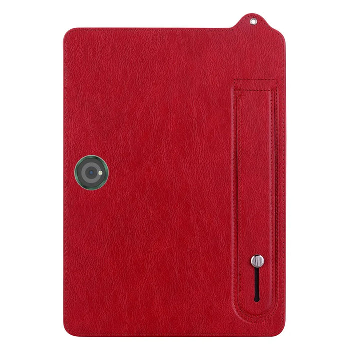 For OnePlus Pad / Oppo Pad 2 Tablet Case Hand Strap Kickstand Leather Cover - Red - 4