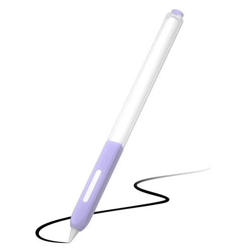 For Apple Pencil Pro / Pencil (2nd Generation) Jelly Stylus Pen Cover Soft Silicone Anti-Drop Protective Sleeve - Purple - 1