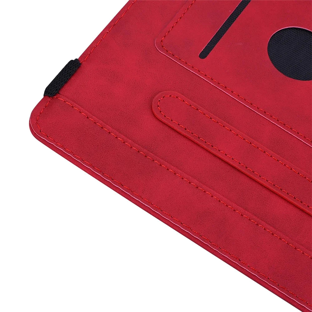 For Amazon Kindle Paperwhite (2024) Case Flower Pattern Leather Tablet  Cover - Red - 6