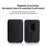 Single Ring Magnetic Card Holder for iPhone 12-16 Series PU Leather Slim Attachment - Black - 2