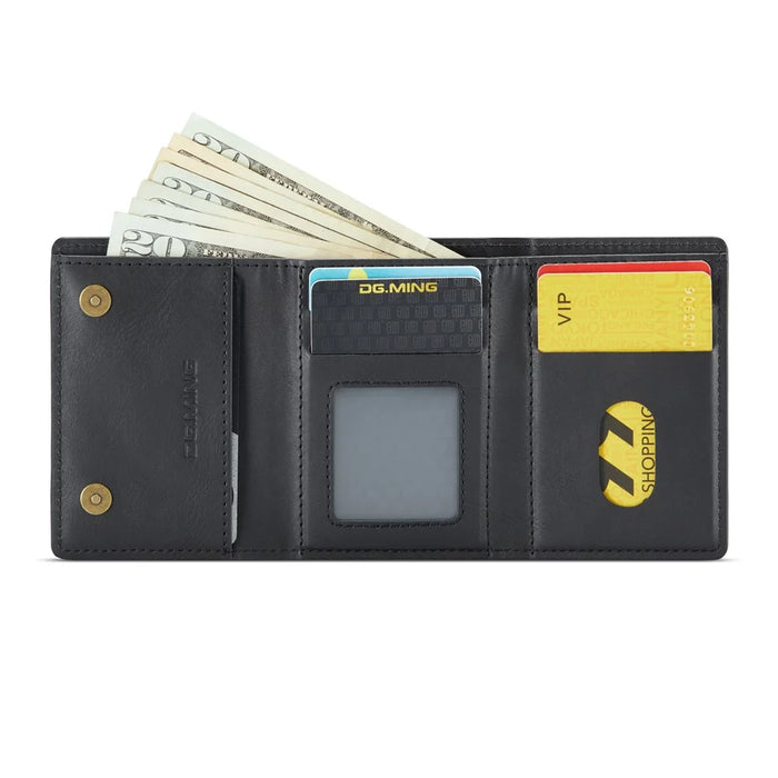 DG.MING M6 Series RFID Blocking Wallet Multi-Layer Card Holder Coin Purse Bag - Black - 3