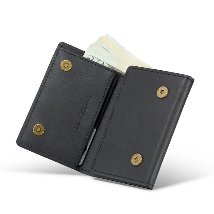 DG.MING M6 Series RFID Blocking Wallet Multi-Layer Card Holder Coin Purse Bag - Black - 4