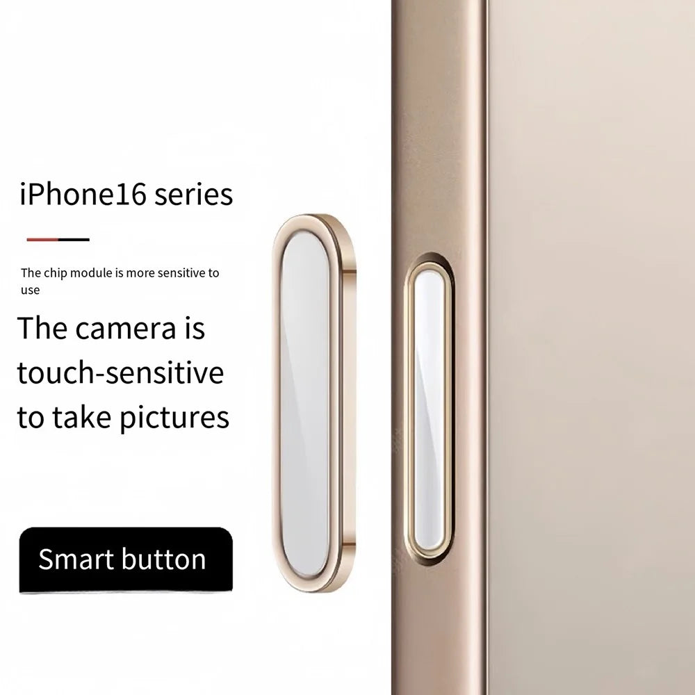 Camera Control Button For iPhone 16 / 16 Plus / 16 Pro / 16 Pro Max Sensitive Smart Control Capture Button Protector - White+Silver - 4