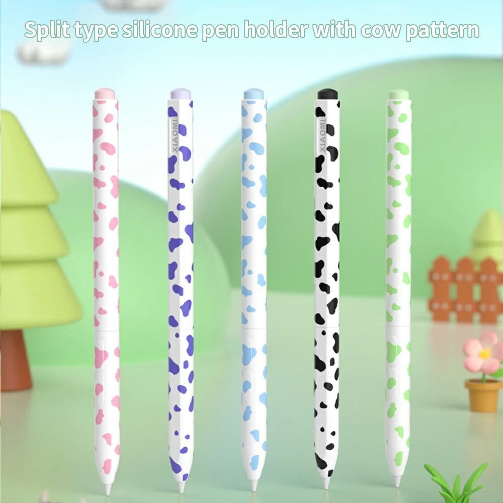 For Xiaomi Smart Pen (Gen 2) Cow Pattern Stylus Sleeve Silicone Protective Cover - Pink - 3
