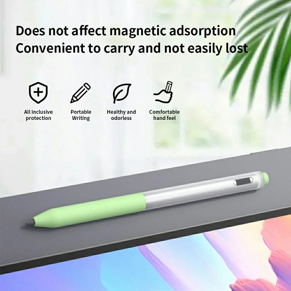 For Lenovo Precision Pen 3 Stylus Case Jelly Silicone Sleeve Pencil Protective Cover - Matcha Green - 4