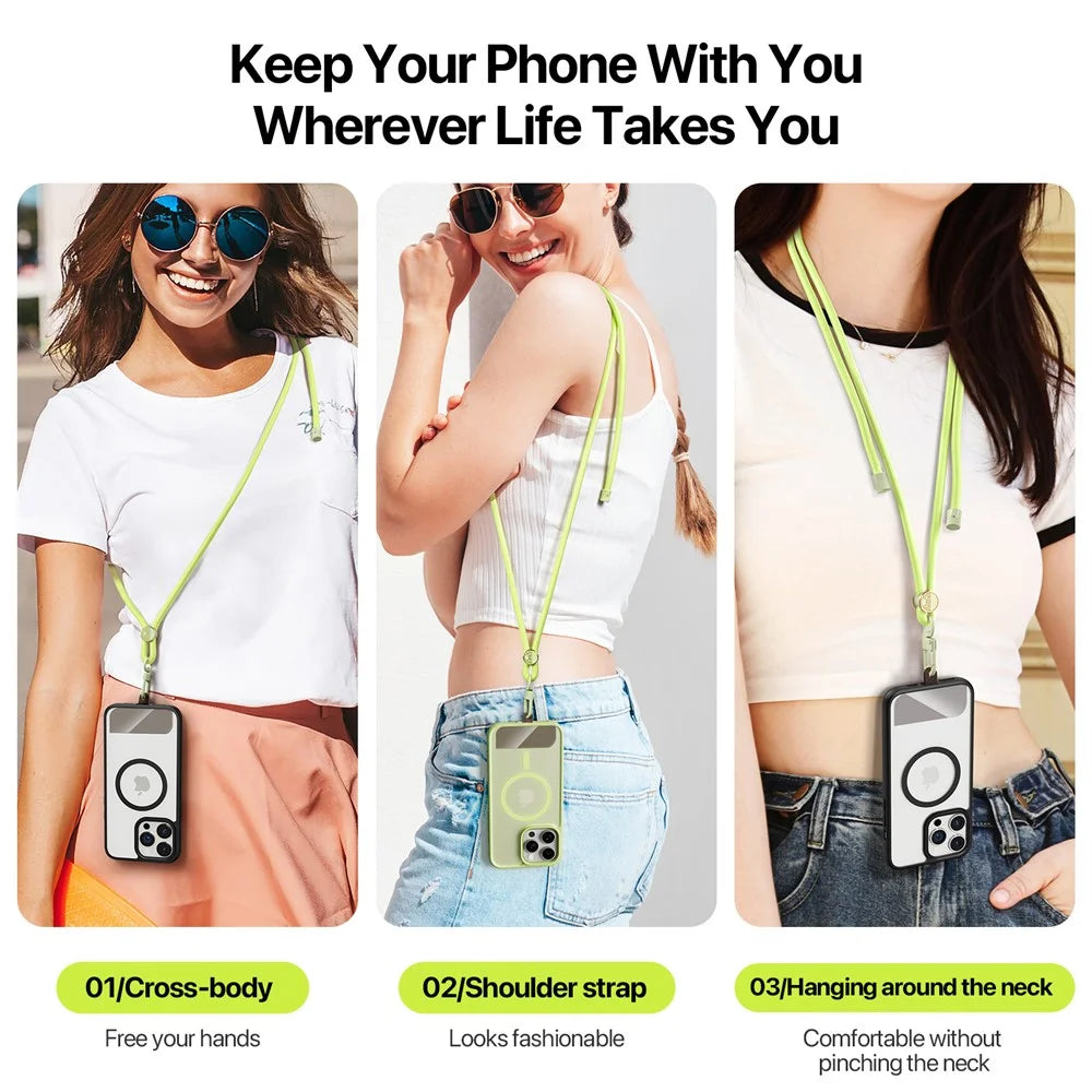 DUX DUCIS Garden Series Phone Lanyard Adjustable Neck Strap with Tile - Green Yellow - 6