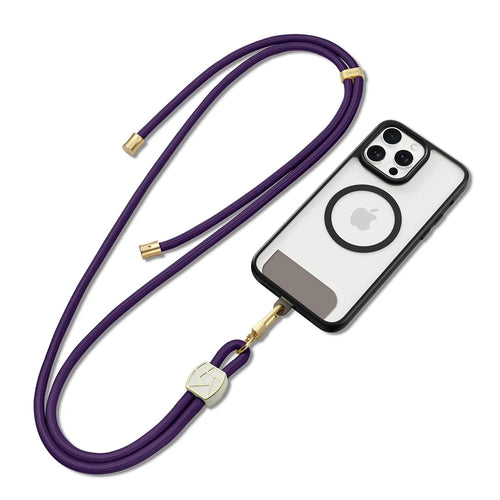 DUX DUCIS Garden Series Phone Lanyard Adjustable Neck Strap with Ice Crack Pattern - Dark Purple - 1